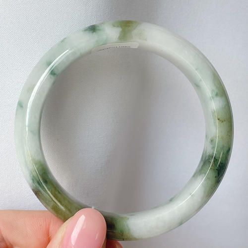 B810-011】翡翠バングル希少ミャンマー産56mm