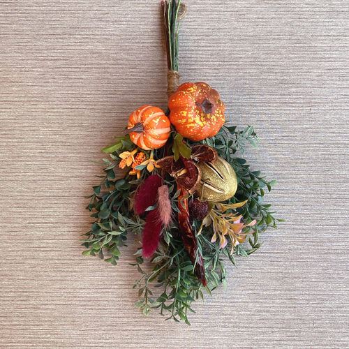 一点物【ハロウィン・Autumn】ナチュラルポプリのオータムスワッグ