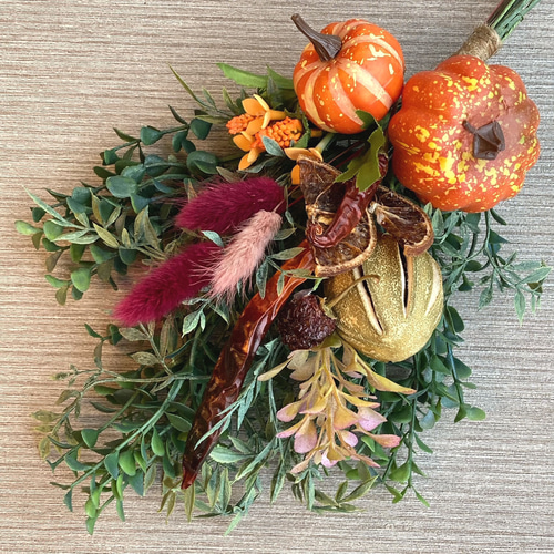 一点物【ハロウィン・Autumn】ナチュラルポプリのオータムスワッグ