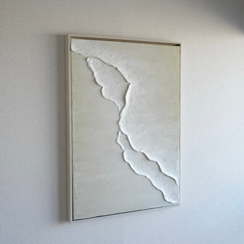 Beach -soak-】サイズオーダー 海の絵 波の絵 グレージュ ベージュ