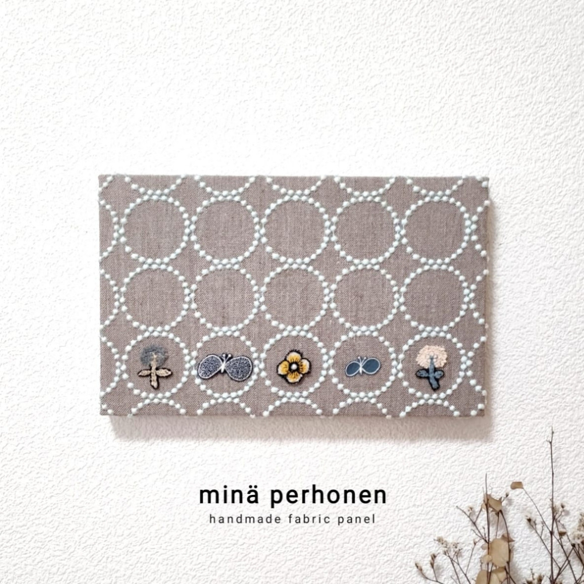 ミナペルホネン　ファブリックパネル　丸型　タンバリン　北欧　新築祝い　プレゼント ミナペルホネン　ファブリックパネル　丸型　タンバリン　北欧　新築祝い　プレゼント