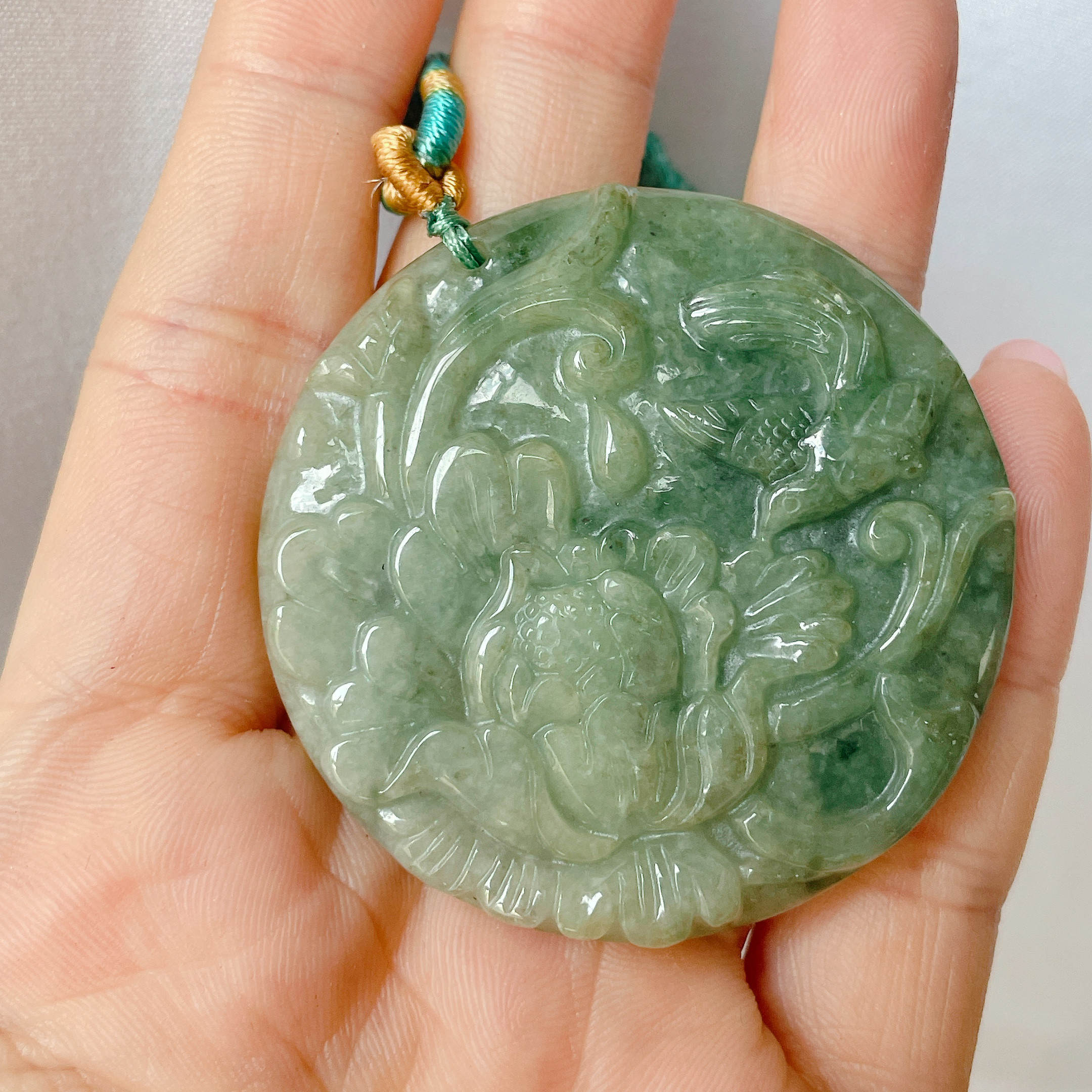 天然本翡翠彫刻 根付？ （極上品 氷種 天然本翡翠置物 極上品