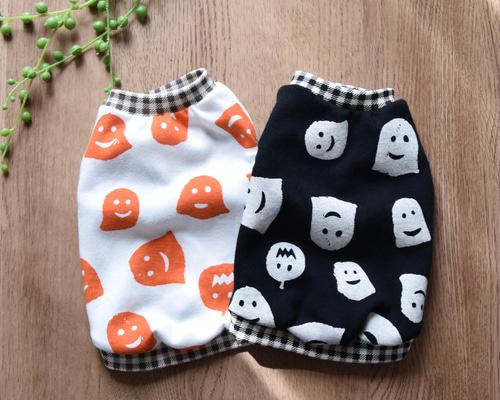 犬服 ハロウィンタンクトップ ゴースト ペット服・アクセサリー
