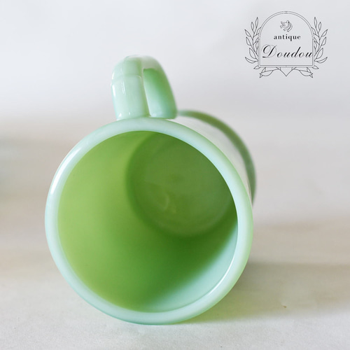 超レア Fire King ジェダイ Jade-ite プレーンフィルビー マグカップ