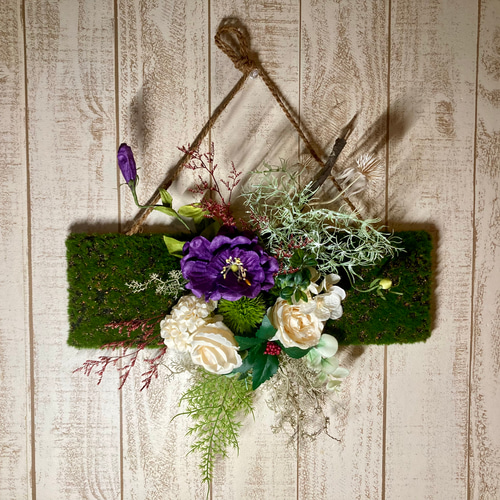 Picasso 飾り 壁掛けインテリア装飾品】【アートフラワー×グリーンモス(苔)】 アート