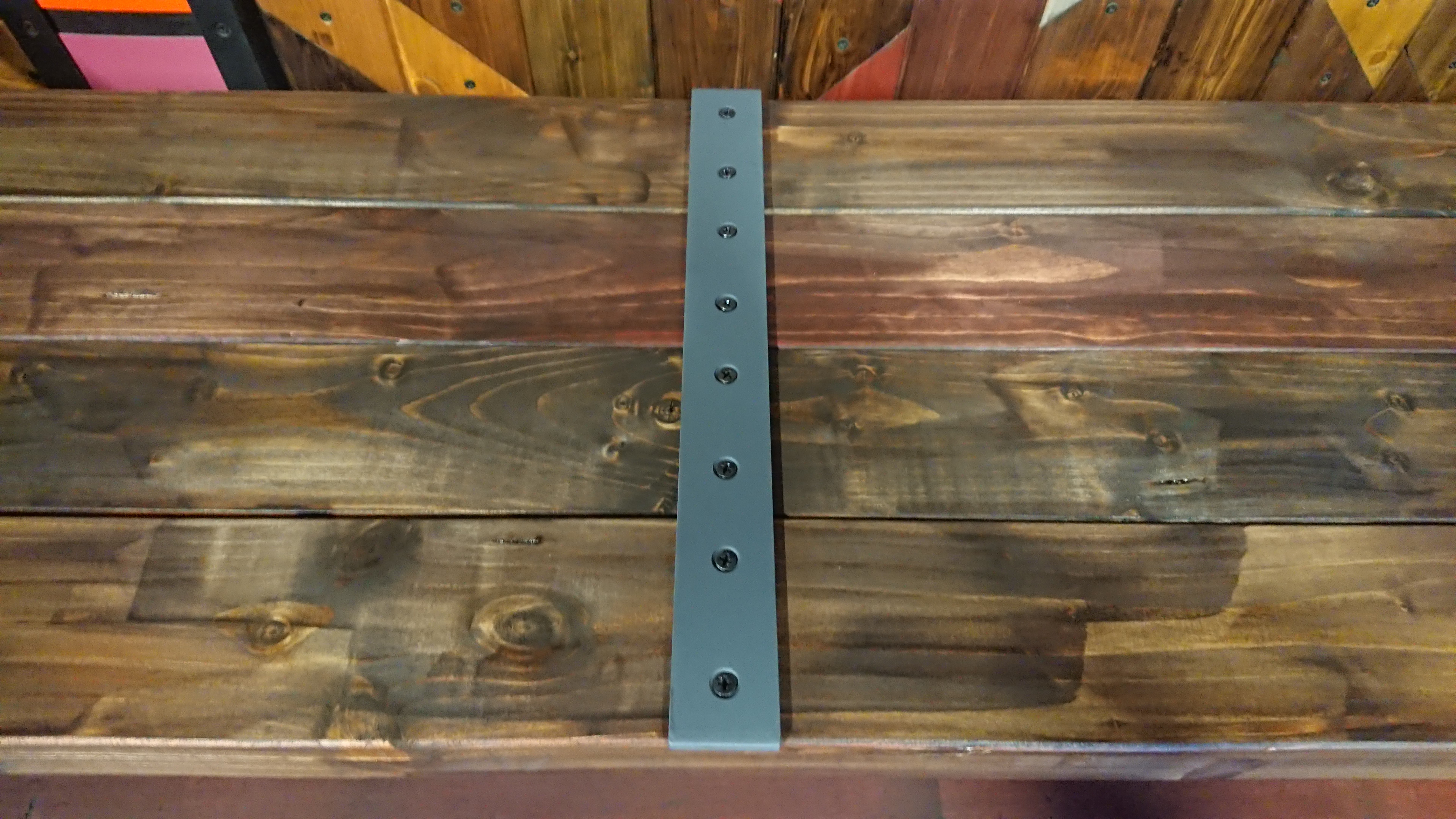 マットグレーでアイアンなお洒落ベンチ♪ 38×356×1832×400mm 組立式