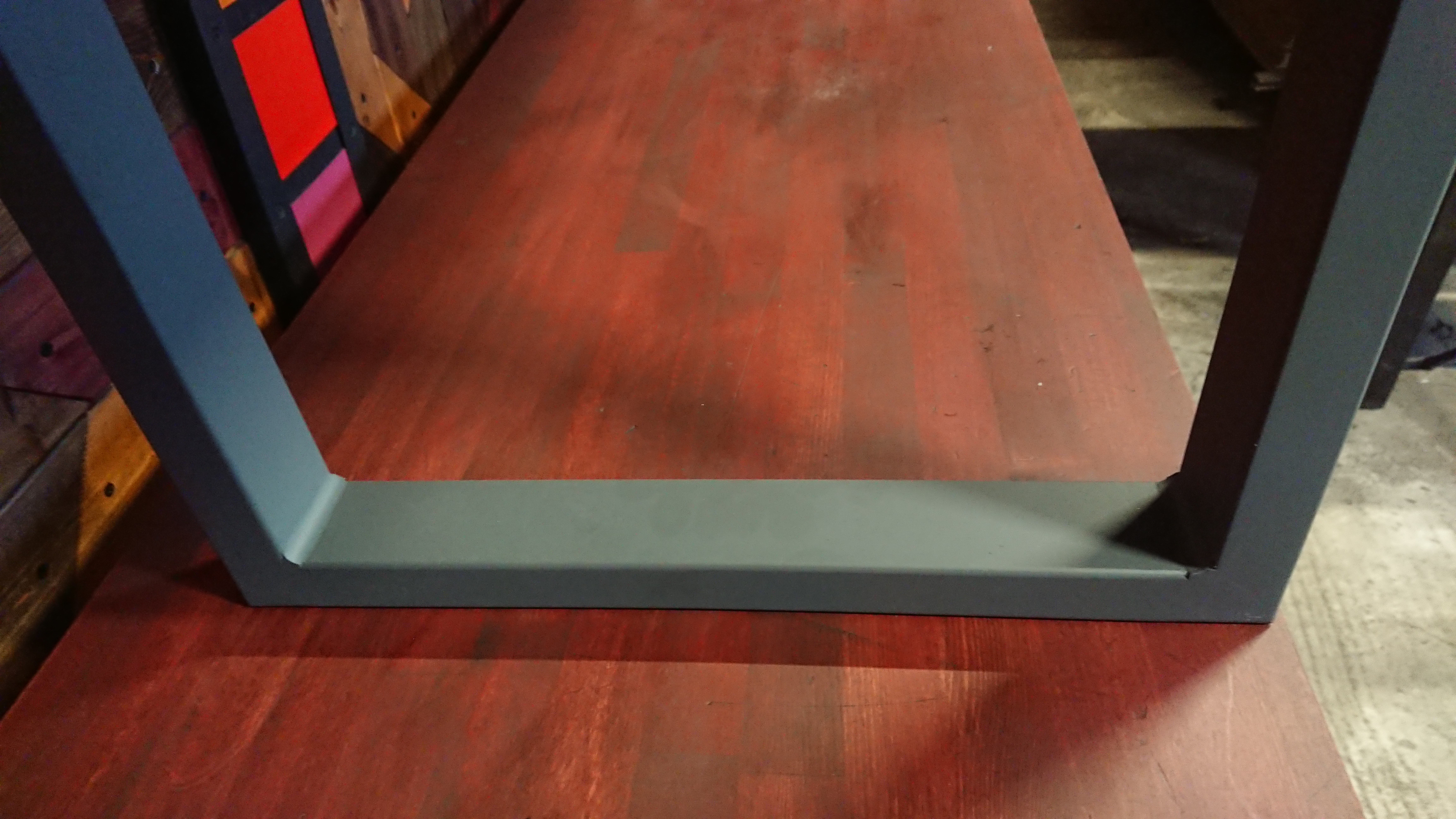 マットグレーでアイアンなお洒落ベンチ♪ 38×356×1832×400mm 組立式