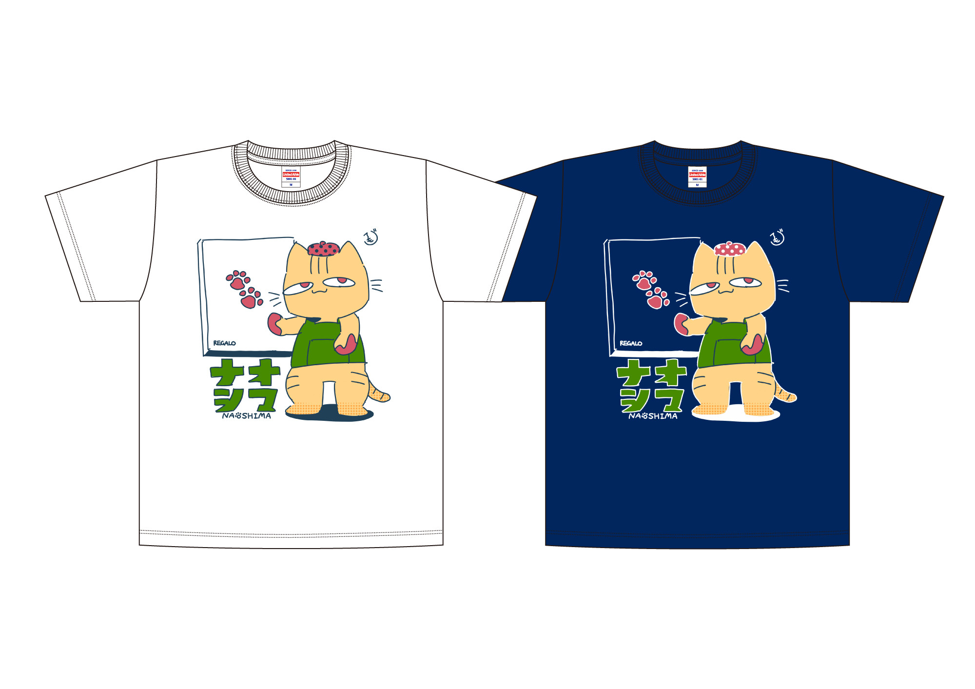 直島ねこTシャツ 白 Tシャツ 三白眼ねこ 通販 18189176｜Creema
