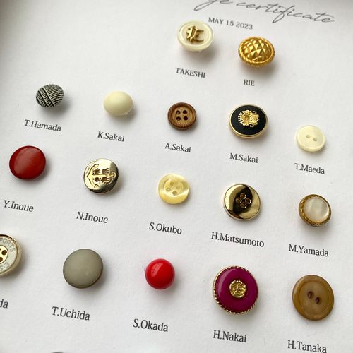 ゲスト参加型】アンティークボタンの結婚証明書 その他オーダーメイド