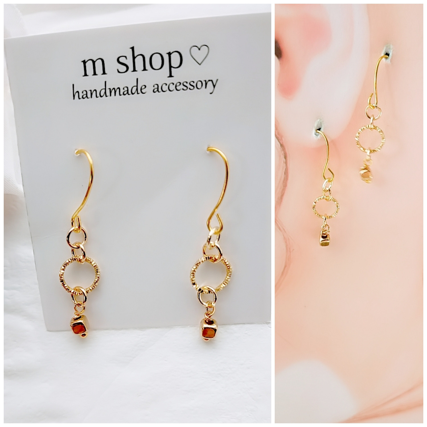 ハンドメイドピアス ピアス（フック・チェーン） m shop 通販