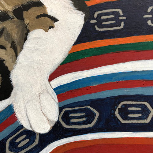 猫イラスト「寝っころがるグリコ」原画 イラスト 安部円子 通販