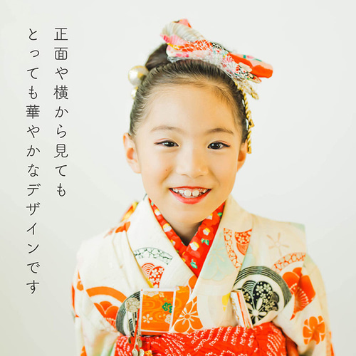 髪飾り　七五三　ヘッドドレス　リボン　黄色　オレンジ　水色　レース 髪飾り 七五三 ヘッドドレス リボン 黄色 オレンジ 水色 レース