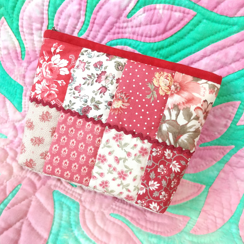 再販【作成キット】パッチワークキット キルトポーチ modaフレンチ