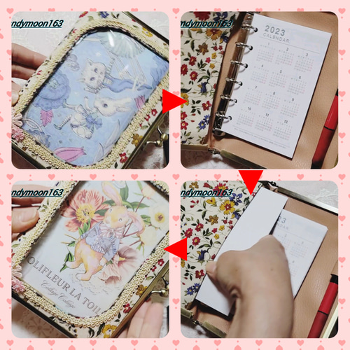 着せ替え可能な B6サイズがま口手帳カバー（ジョリーフルール） ブック