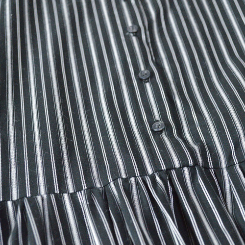 専用です。45R シャツワンピース ヒッコリーストライプ柄　120cm丈 45R ヒッコリー ストライプ ロングワンピース フリル袖 七分 【公式通販】