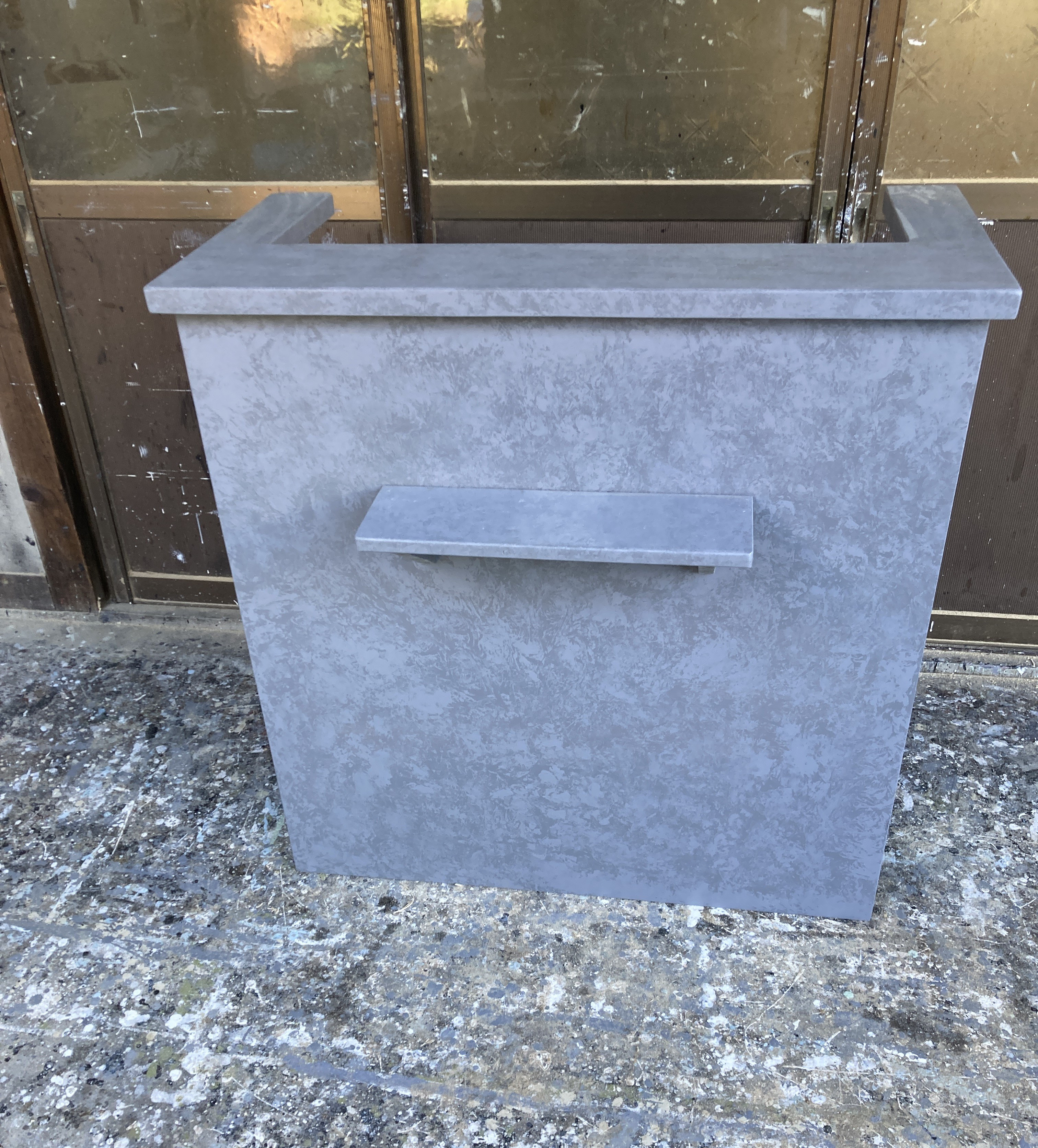 【受注製作】グレーストーン柄☆石目★モルタル★受付カウンターテーブル　レジカウンター【900】★店舗☆ネイル　美容室