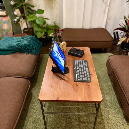 【一点物】ハンドメイド　テーブル カフェテーブル　ローテーブル　アイアン家具 アイアンローテーブル カフェテーブル アイアン家具 ローテーブル