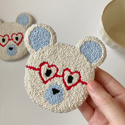 陽気なしろくま コースター ミニマット アクセサリートレイ クマ