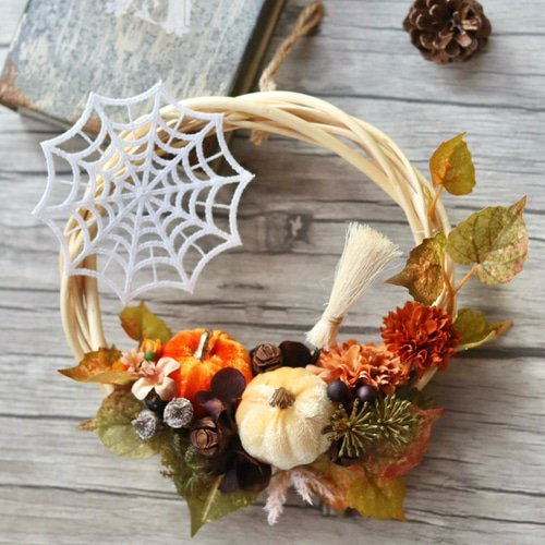 受注制作】ハロウィンリース2024☆アーティフィシャルフラワー