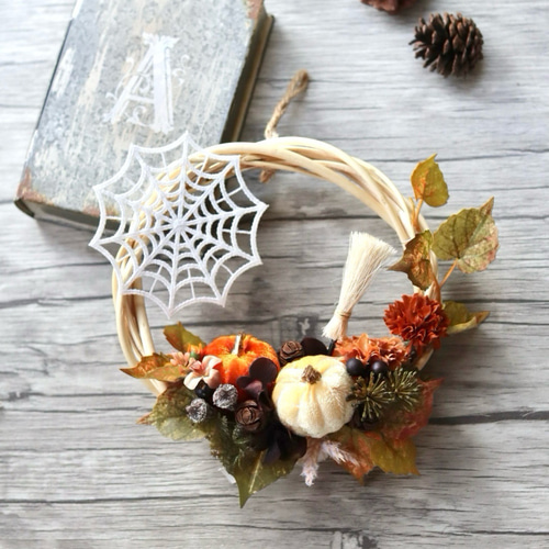 受注制作】ハロウィンリース2024☆アーティフィシャルフラワー
