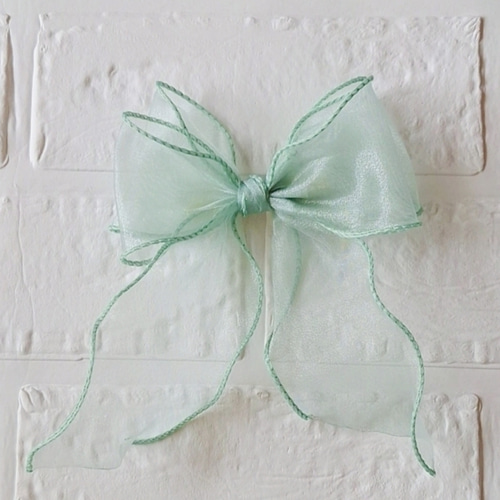 オーガンジー  リボン  ヘアゴム  ミントローズ  プリンセスリボン オーガンジー リボン ヘアゴム ミントローズ プリンセスリボン