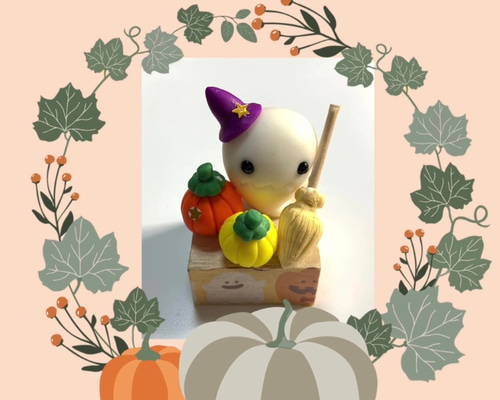 カボチャくま&オバケ★ハロウィン クマとカボチャのおばけ：イラスト無料