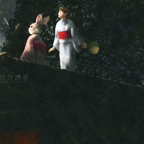 十五夜芒白兎 : ジクレー版画 ／ Full Moon White Rabbit