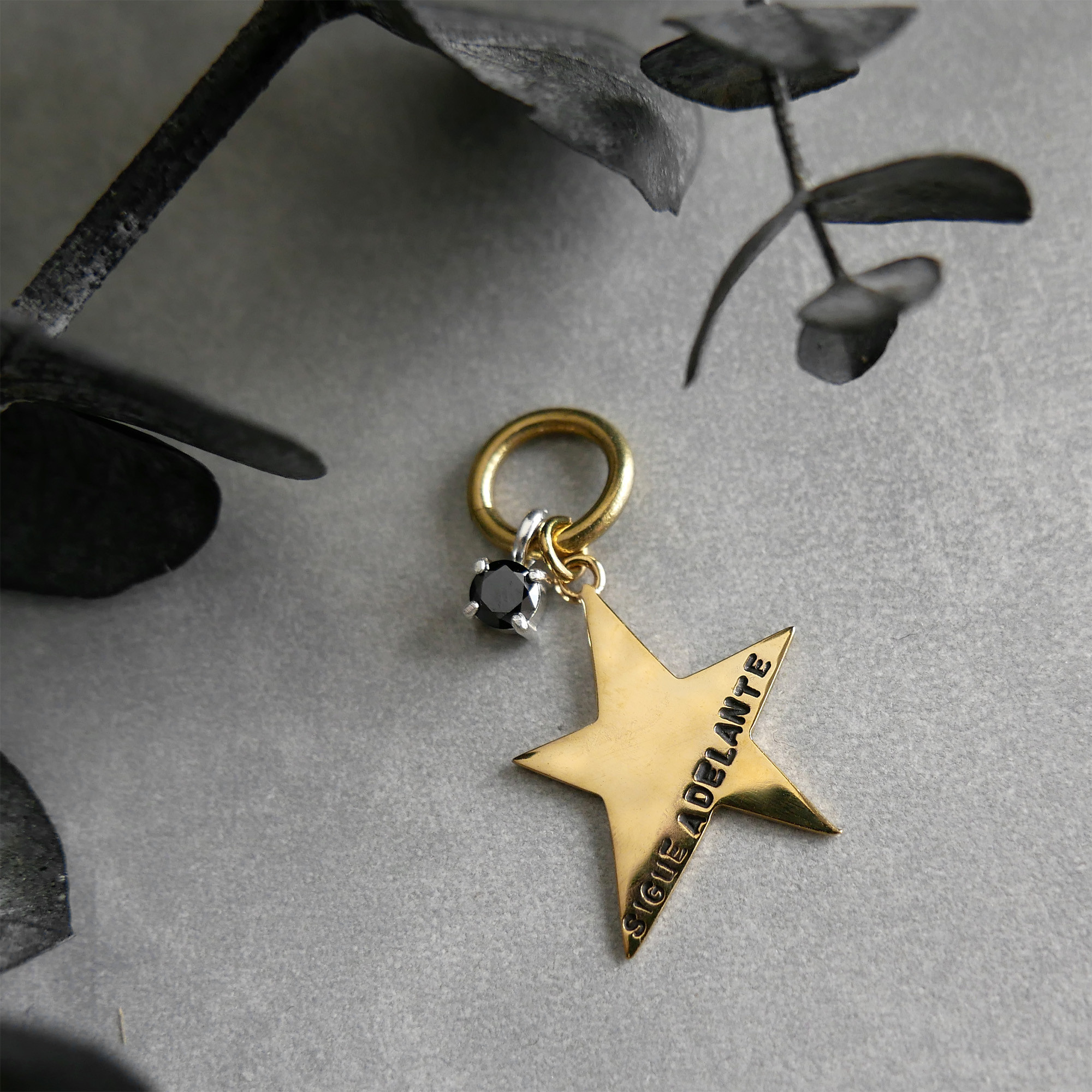 【再販】イヤカフチャーム　スターモチーフ2 / silver×brass　P036