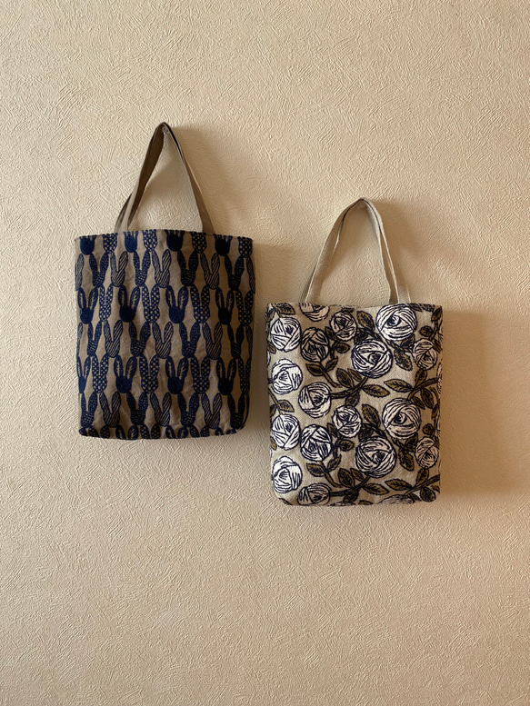 こ*ん様 ミナペルホネントートバッグ　　　　　新作pomppiaハンドメイド ミナペルホネン pomppiaを使ったミニトートバック トートバッグ
