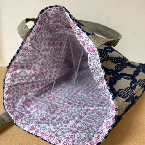 こ*ん様 ミナペルホネントートバッグ　　　　　新作pomppiaハンドメイド ミナペルホネン pomppiaを使ったミニトートバック トートバッグ
