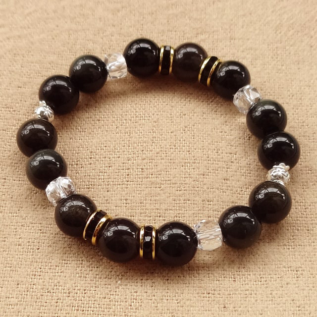 オブシディアンの魅力をギュッと凝縮｜チンターマニストーン（原石由来の傷少し有り）ｘオブシディアン（黒曜石）など