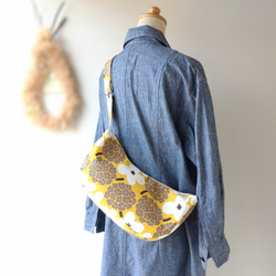 mina perhonen yukinohiハンドメイド ボディバッグ リネン麻 mina perhonen yukinohiハンドメイド ボディバッグ リネン麻