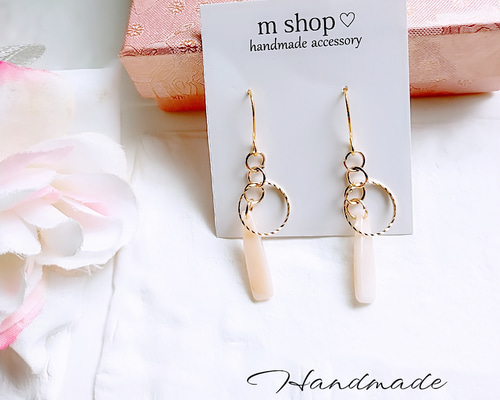 ハンドメイドピアス ピアス（フック・チェーン） m shop 通販