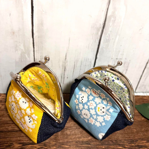 【タイムセール！】 ハンドメイド☆ミニがま口 黄色 （専用です！ミニがま口 財布・ケース・小物入れ