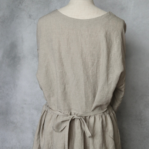 4色から選べる【リネン割烹着】大人のカシュクールかっぽう着