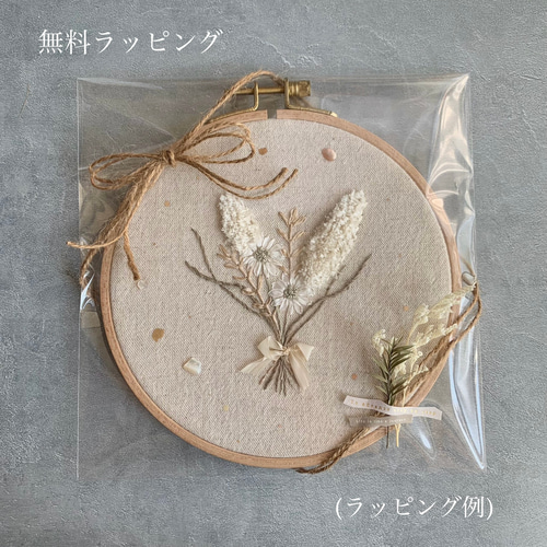 受注制作】｢花瓶とコットンと｣ 手刺繍ファブリックパネル フレーム