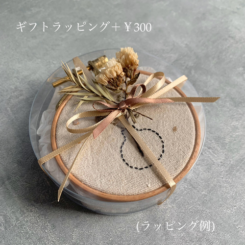 受注制作】「小枝と小瓶」手刺繍ファブリックパネル 直径8cm