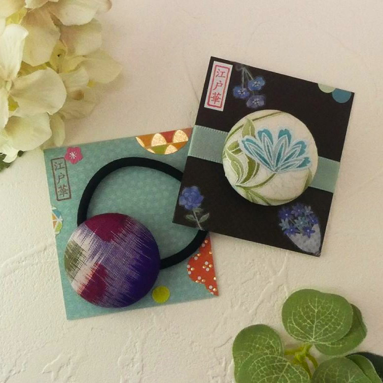 くるみボタン　◆シールデコレーションの例　38ミリ(大)、28ミリ