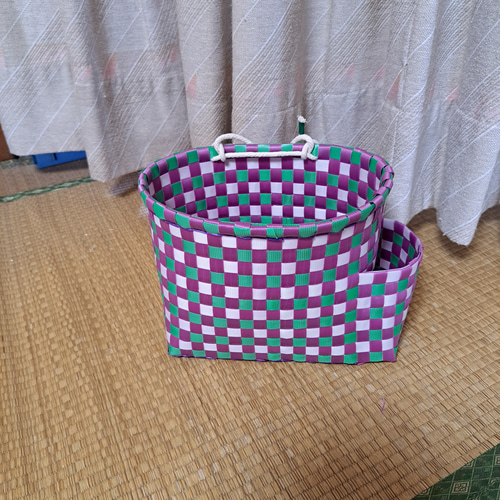 ＰＰバンドで作る作業、収穫用の プラカゴ（はけご）オーダー用 PPバンドはけご(ポケット付き はけご 中)、収穫かご、プラカゴ