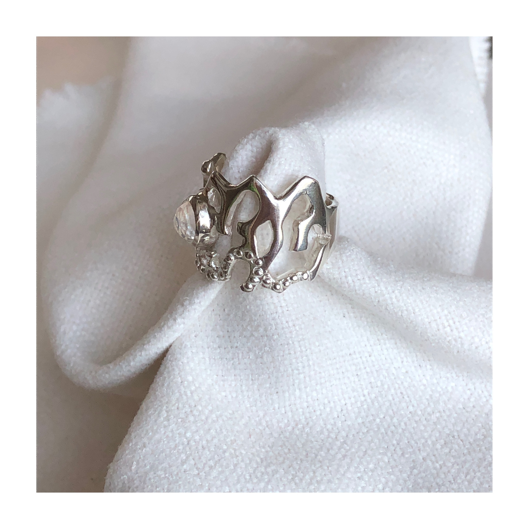 Silver925 リング　レインボームーンストーン【Aurora sky】