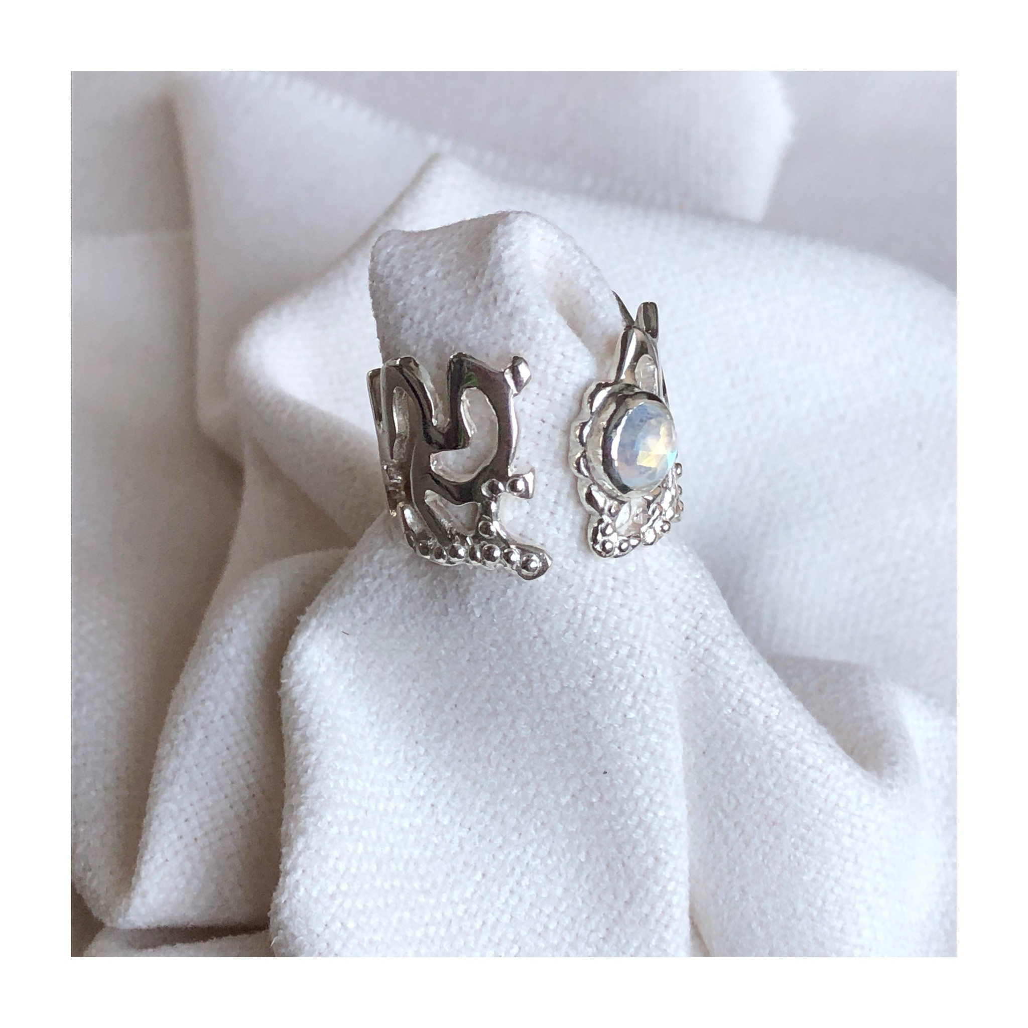 Silver925 リング　レインボームーンストーン【Aurora sky】