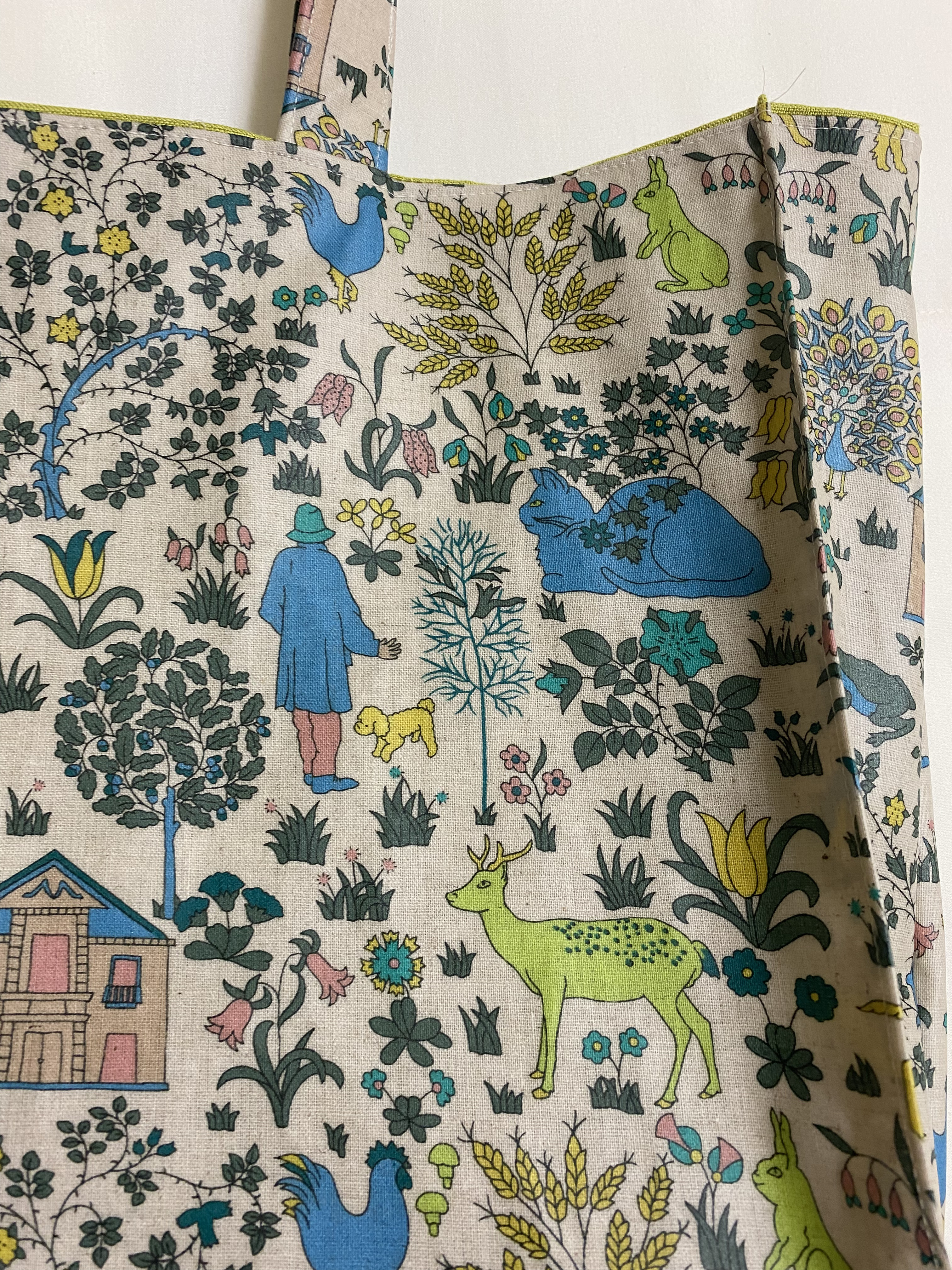 リバティ*マチ付きバッグ*Mサイズ*Symbols＜158％拡大サイズ＞ライトグリーン系