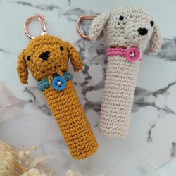 【送料無料】ラブちゃん（ベージュ）　リップケース バックチャーム 6枚目の画像