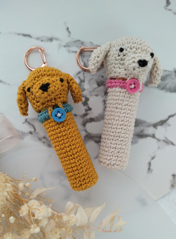 【送料無料】ラブちゃん（ベージュ）　リップケース バックチャーム 6枚目の画像