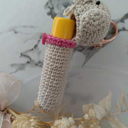 【送料無料】ラブちゃん（ベージュ）　リップケース バックチャーム 5枚目の画像