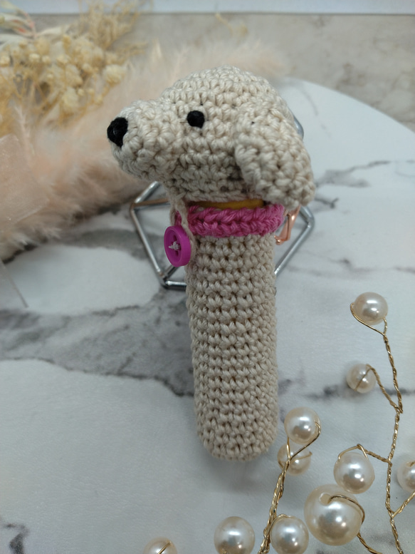 【送料無料】ラブちゃん（ベージュ）　リップケース バックチャーム 3枚目の画像