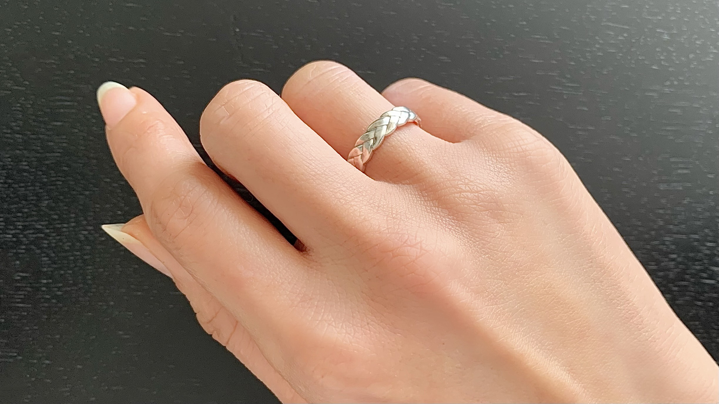 【Silver925/18KGP✴︎*】三つ編みリング★嬉しいフリーsize ✴︎*