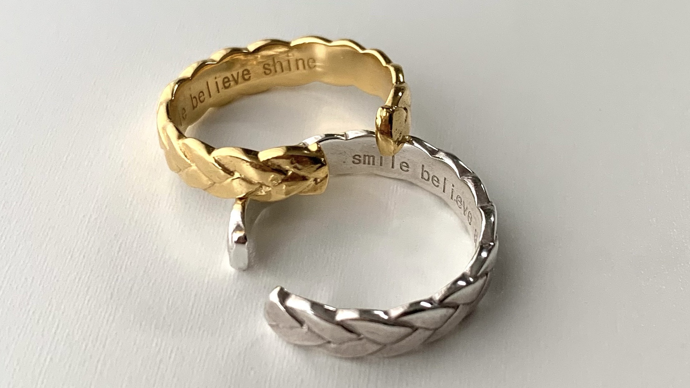 【Silver925/18KGP✴︎*】三つ編みリング★嬉しいフリーsize ✴︎*