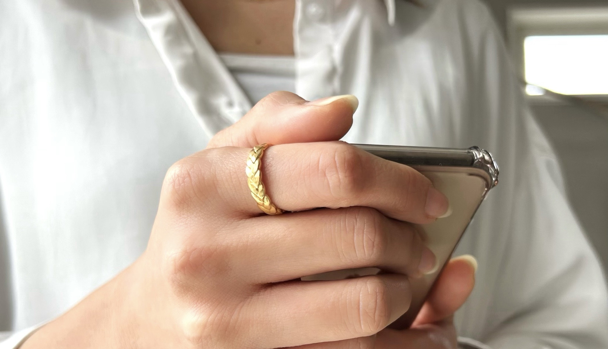 【Silver925/18KGP✴︎*】三つ編みリング★嬉しいフリーsize ✴︎*