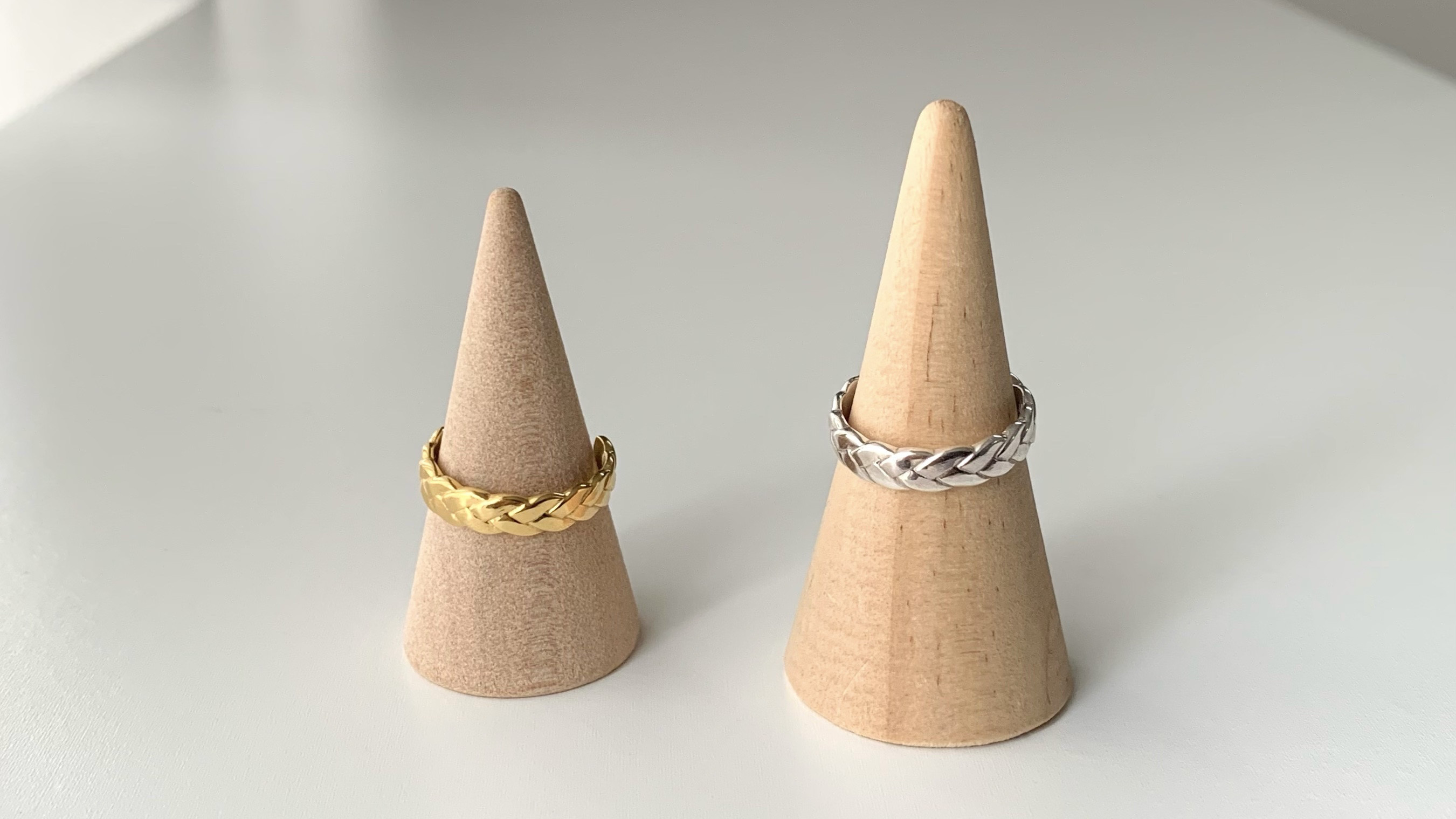 【Silver925/18KGP✴︎*】三つ編みリング★嬉しいフリーsize ✴︎*